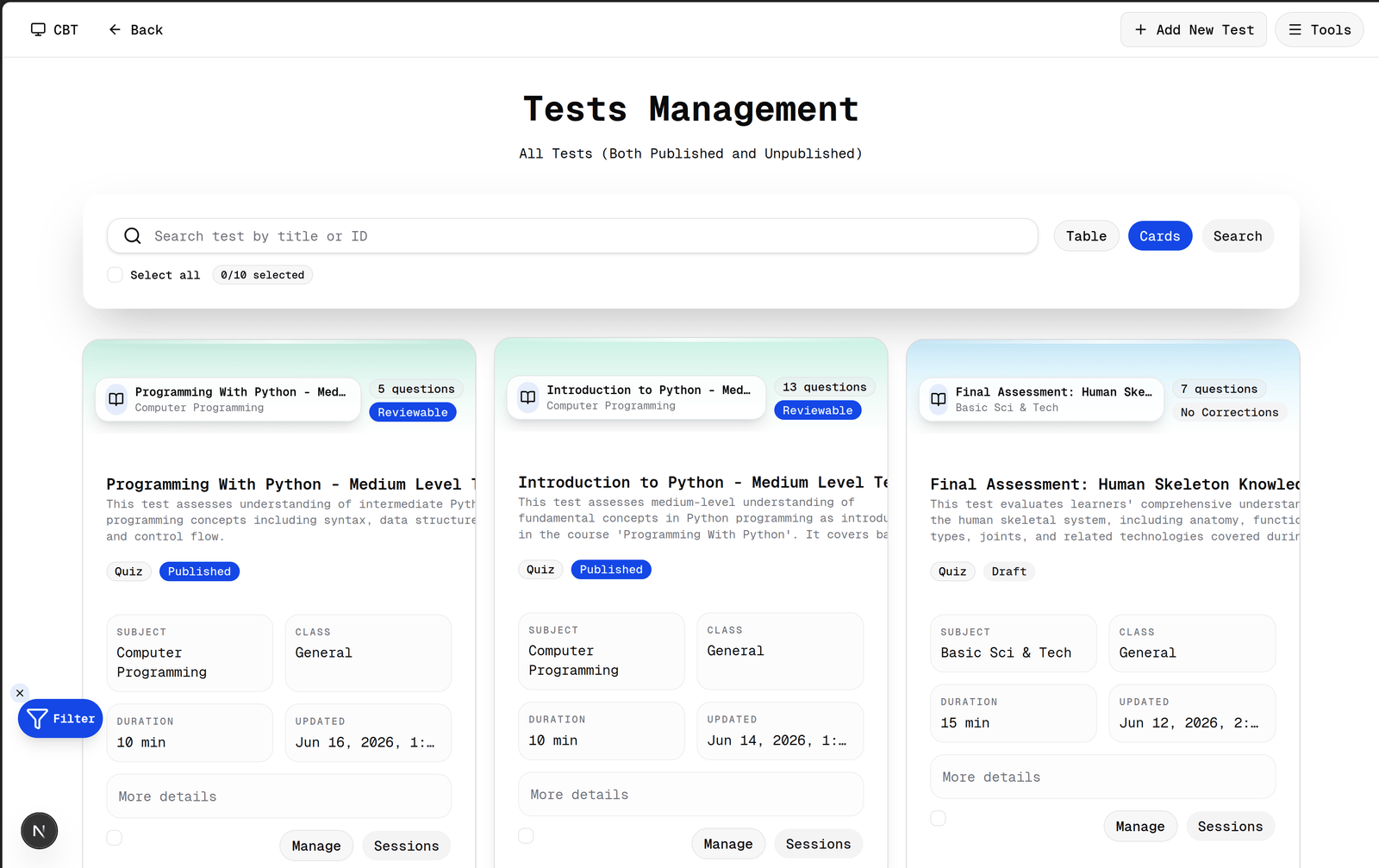 Tests